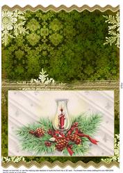 Christmas Night Candle Wavy Card