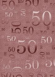 Dusky Pink Metallic 50 Birthday A4 Backing Paper