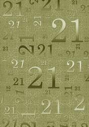 Olive Metallic 21 Birthday A4 Backing Paper