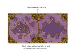 Amethyst Perfume 50th Birthday Folded Card Insert