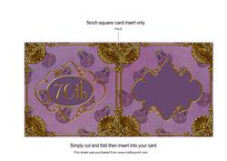 Amethyst Perfume 70th Birthday Folded Card Insert