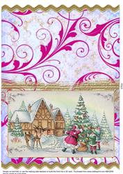Christmas Santa Scene Wavy Card