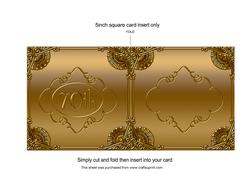 Blue Sapphire Gold Perfume 70th Birthday Folded Card Insert