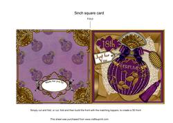 Amethyst Perfume 18th Birthday 5in Cut and Fold Card