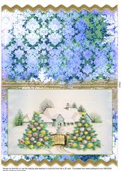 Twin Christmas Trees Wavy Card