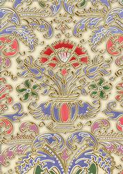 Dark Blue Pastel Enamel Damask A4 Backing Paper