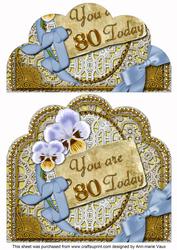 Blue Pansies 80 Today Giant 8in Scallop Bottom Stacker