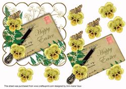 Lemon Pansy Ink Saver Happy Easter 6in Step by Step
