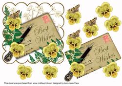 Lemon Pansy Best Wishes Ink Saver 6in Step by Step