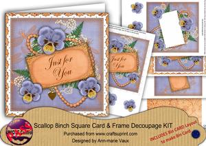 Blue Pansy Borange for You 8in Card Frame Kit
