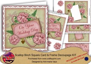 Pink Carnation Olive Your Wedding 8in Card Frame Kit