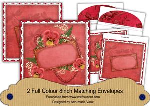 Red Pansy Ornate 8in Envelope Kit