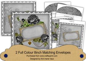 Black Roses Ornate 8in Envelope Kit