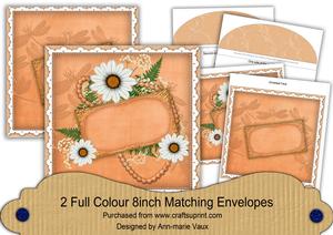 White Daisy Borange Ornate 8in Envelope Kit