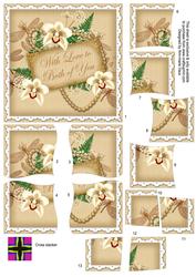 Cream Orchids Both of You 5in Cross Stacker Topper