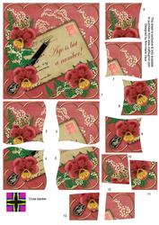 Red Pansy Age is But a Number 5in Cross Stacker Topper