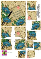 Teal Poppy Friend for Life! 5in Cross Stacker Topper