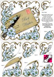 Blue Blossom Best Wishes Ink Saver 6in Duo Corner Stacker