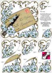 Blue Blossom Graduation Ink Saver 6in Duo Corner Stacker