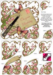 Pink Lily Valley Birthday Ink Saver 6in Duo Corner Stacker