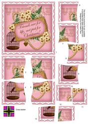 Pink Vintage Birdcage Friends for Life 5in Cross Stacker