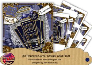 Blue Aftershave 80th Birthday 8in Round Corner Stacker Kit