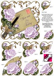 Lilac Roses 21 Today Ink Saver 6in Duo Corner Stacker