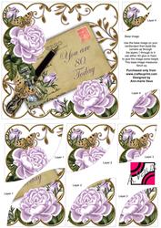 Lilac Roses 80 Today Ink Saver 6in Duo Corner Stacker