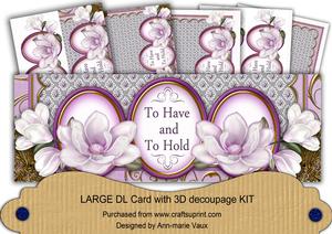 Lilac Magnolia Have and Hold Large Dl Decoupage Card Kit