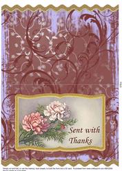 Thank You Carnations Wavy Book Card
