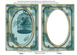 Dusky Teal Birdcage Paint 7x5in Shaker Base and Frame