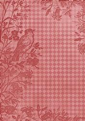 Red Bird Edge Check A4 Backing Paper
