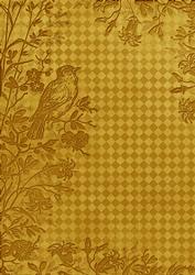 Gold Bird Edge Check A4 Backing Paper