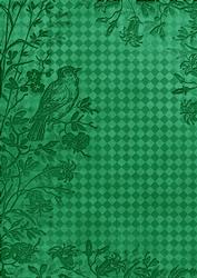 Dark Green Bird Edge Check A4 Backing Paper