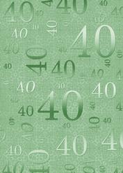 Mint Green Metallic 40th Birthday A4 Backing Paper