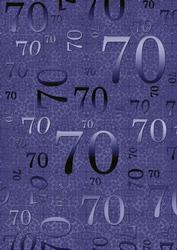Dark Blue Metallic 70th Birthday A4 Backing Paper