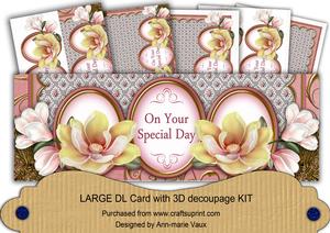 Pink Lemon Magnolia Your Special Day Large Dl Card Kit