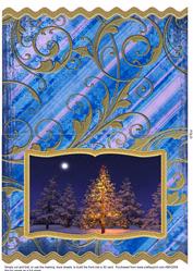 Christmas Tree Lights Wavy Edge Book Card