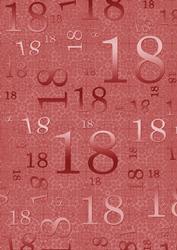 Red Metallic 18th Birthday A4 Backing Paper