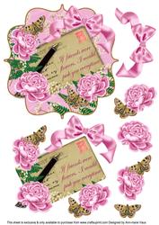 Pink Roses If Friends Were -  6in Bracket Topper