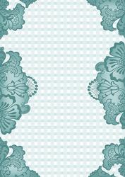 Dusky Teal Check Damask Edge A4 Backing Paper