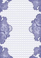 Blue Check Damask Edge A4 Backing Paper