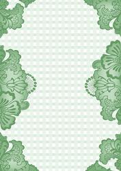 Mid Green Check Damask Edge A4 Backing Paper