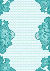 Teal Check Damask Edge A4 Backing Paper