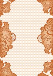 Burnt Orange Check Damask Edge A4 Backing Paper