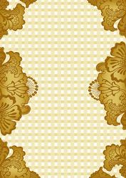 Gold Check Damask Edge A4 Backing Paper