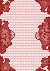 Dark Red Check Damask Edge A4 Backing Paper