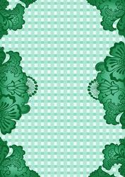 Dark Green Check Damask Edge A4 Backing Paper