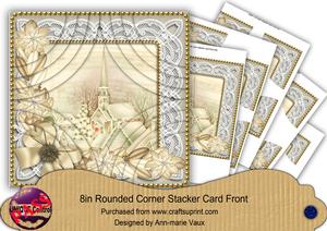 Cream Snow Village 8in Rounded Corner Stacker Kit
