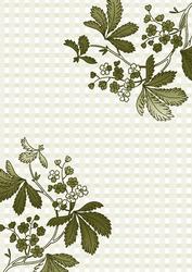 Olive Floral Corner Check A4 Backing Paper
